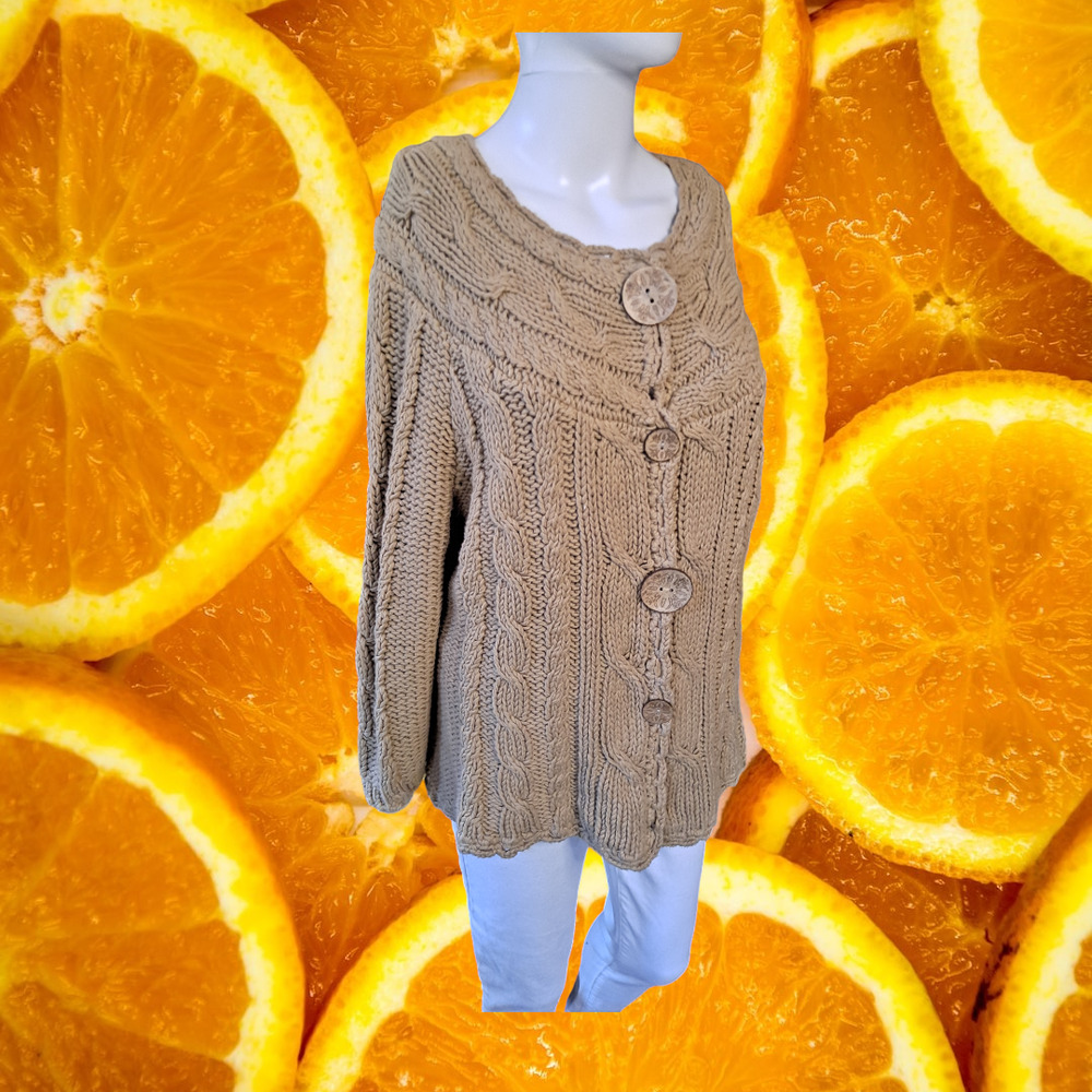 Bob Timberlake Snap Up Faux Button Knit Sweater Size Large